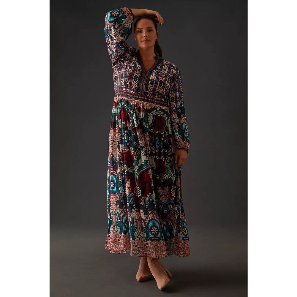 New Anthropologie Bhanuni by Jyoti Patterned Maxi Dress size 4